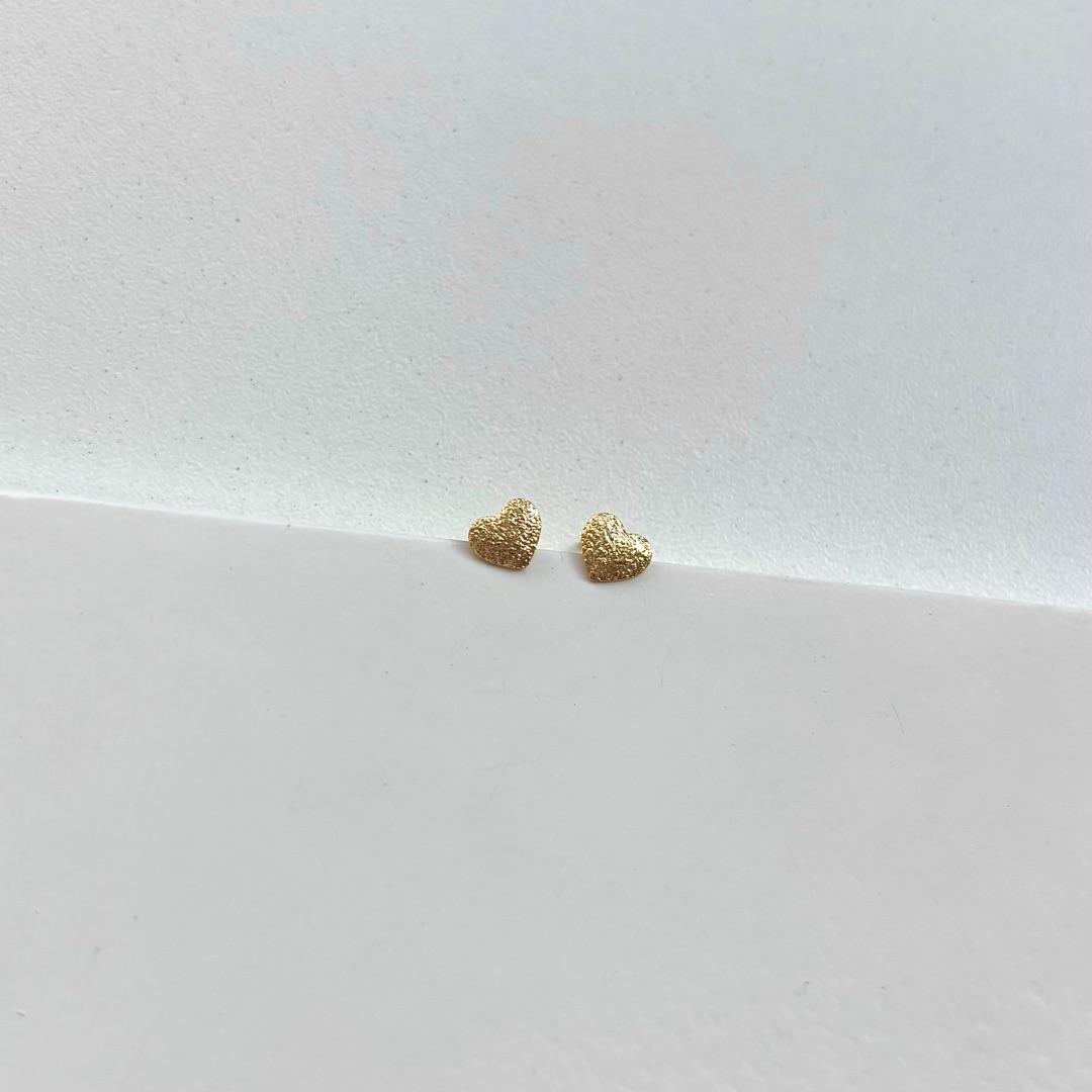 Brinco coração diamantado P