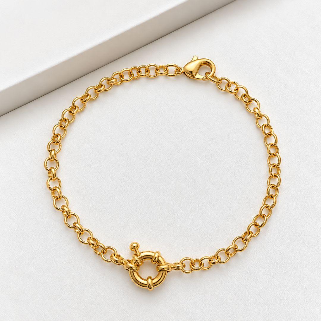 Pulseira elo portugues pingente boia