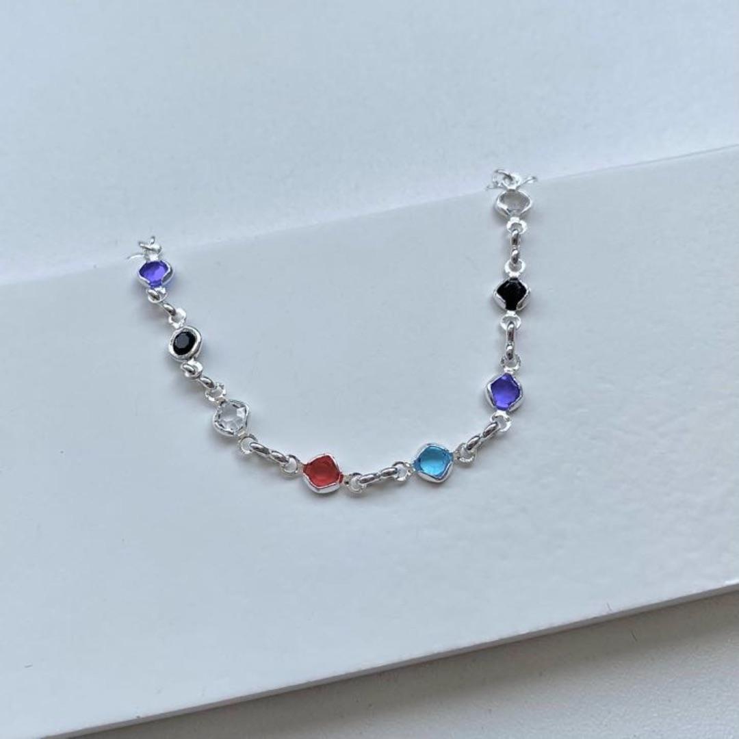 Pulseira zirconias redondas colors